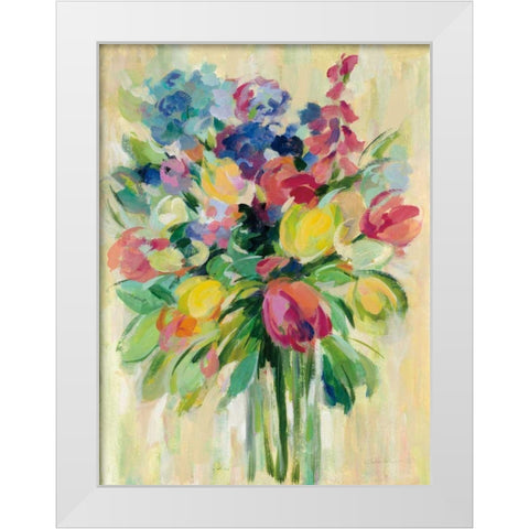 Earthy Colors Bouquet II White Modern Wood Framed Art Print by Vassileva, Silvia