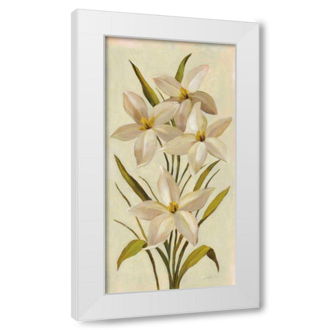 Elegant White Florals II White Modern Wood Framed Art Print by Vassileva, Silvia
