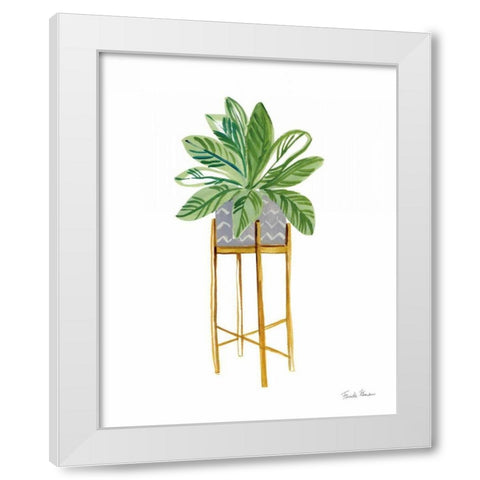 Green House Plants I White Modern Wood Framed Art Print by Zaman, Farida