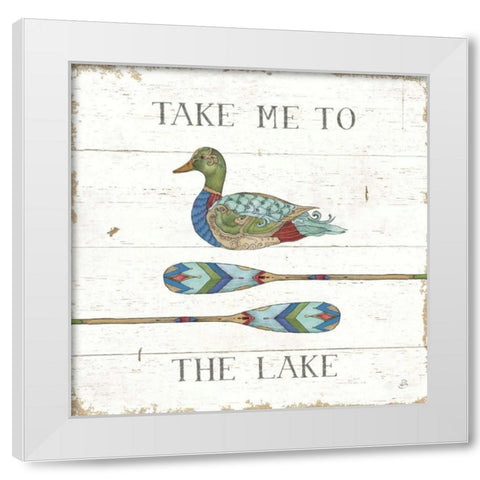 Lake Sketches VII Color White Modern Wood Framed Art Print by Brissonnet, Daphne