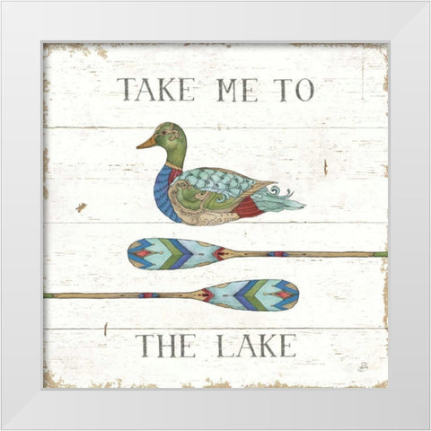 Lake Sketches VII Color White Modern Wood Framed Art Print by Brissonnet, Daphne