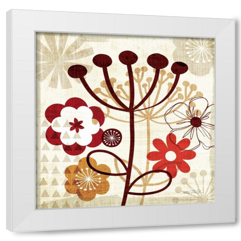 Floral Pop III White Modern Wood Framed Art Print by Mullan, Michael