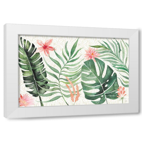 Paradise Petals I White Modern Wood Framed Art Print by June, Dina