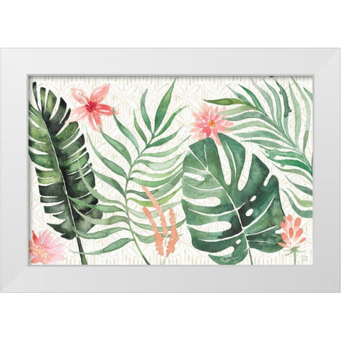 Paradise Petals I White Modern Wood Framed Art Print by June, Dina