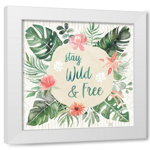 Paradise Petals V White Modern Wood Framed Art Print by June, Dina