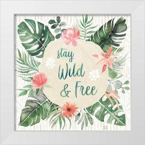 Paradise Petals V White Modern Wood Framed Art Print by June, Dina