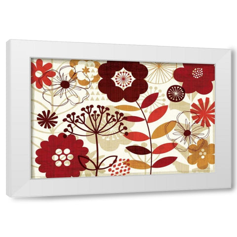 Floral Pop I White Modern Wood Framed Art Print by Mullan, Michael