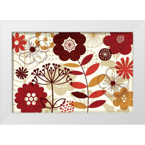 Floral Pop I White Modern Wood Framed Art Print by Mullan, Michael