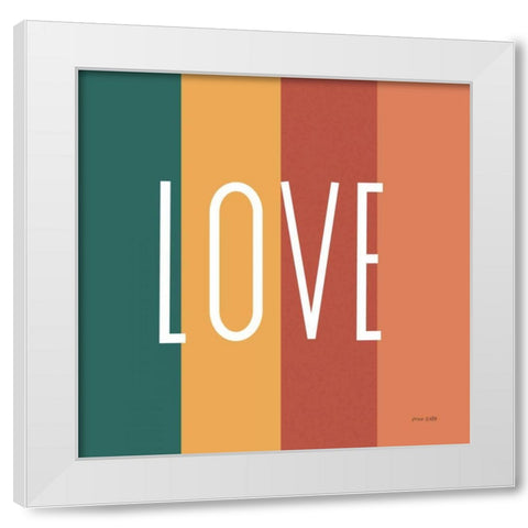 Love Rainbow Retro White Modern Wood Framed Art Print by Kelle, Ann