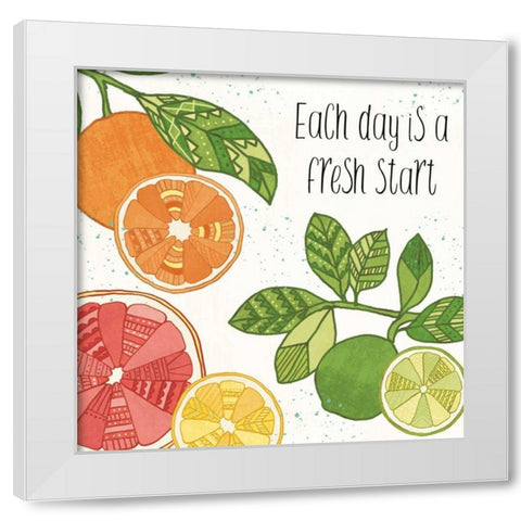 Citrus Splash IV Black Text White Modern Wood Framed Art Print by Charron, Veronique