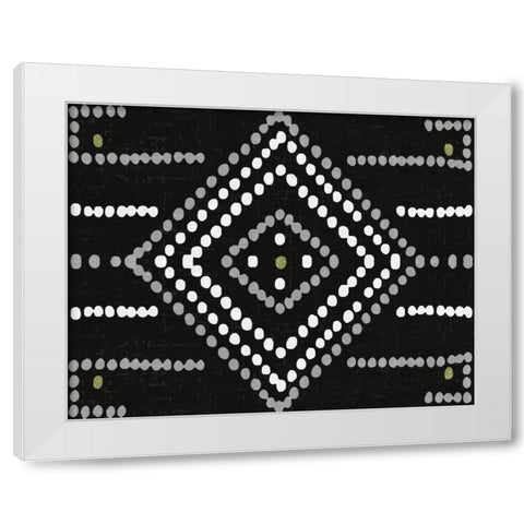 Daisy Dots Tile VI Black White Modern Wood Framed Art Print by Wild Apple Portfolio