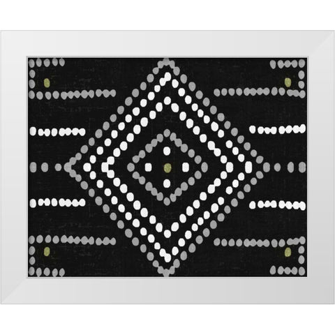 Daisy Dots Tile VI Black White Modern Wood Framed Art Print by Wild Apple Portfolio