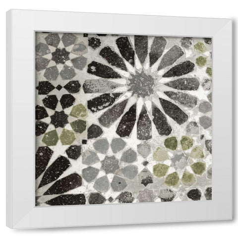 Alhambra Tile III Gray Green White Modern Wood Framed Art Print by Schlabach, Sue