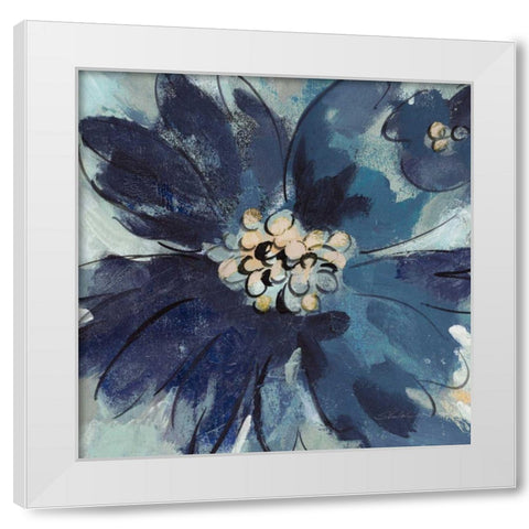 Inky Floral III Cool White Modern Wood Framed Art Print by Vassileva, Silvia