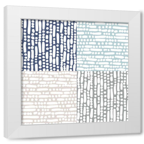 Cross Current Square Up Cool White Modern Wood Framed Art Print by Warrick, Cheryl