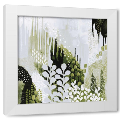 BW Forest II with Green White Modern Wood Framed Art Print by Ferguson, Kathy
