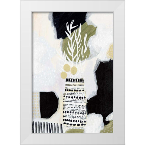 Tribal Still Life BWG White Modern Wood Framed Art Print by Mack, Lynn