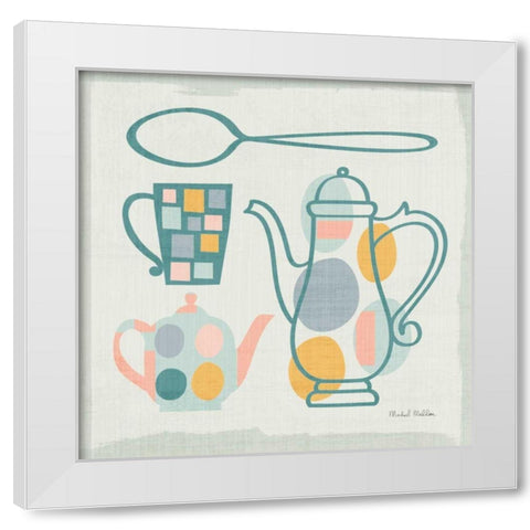 Modern Kitchen Sq IV Pastel White Modern Wood Framed Art Print by Mullan, Michael