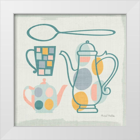 Modern Kitchen Sq IV Pastel White Modern Wood Framed Art Print by Mullan, Michael