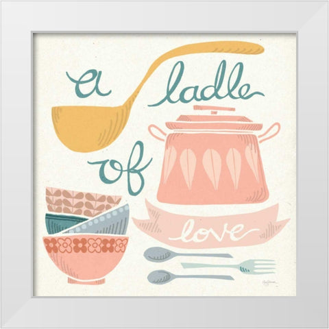 A Ladle of Love Pastel White Modern Wood Framed Art Print by Urban, Mary