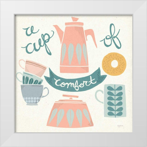 A Cup of Comfort Pastel White Modern Wood Framed Art Print by Urban, Mary