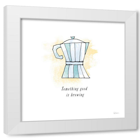 Good Brew I Black Text White Modern Wood Framed Art Print by Schlabach, Sue