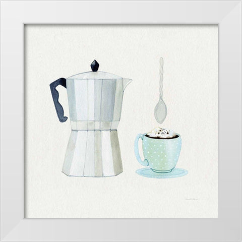 Coffee Break VII Tan White Modern Wood Framed Art Print by McKenna, Kathleen Parr