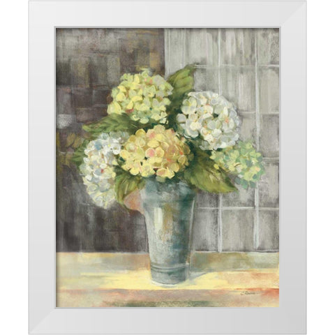 Yellow Hydrangea Gray White Modern Wood Framed Art Print by Rowan, Carol