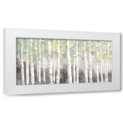 Soft Birches Charcoal White Modern Wood Framed Art Print by Wiens, James