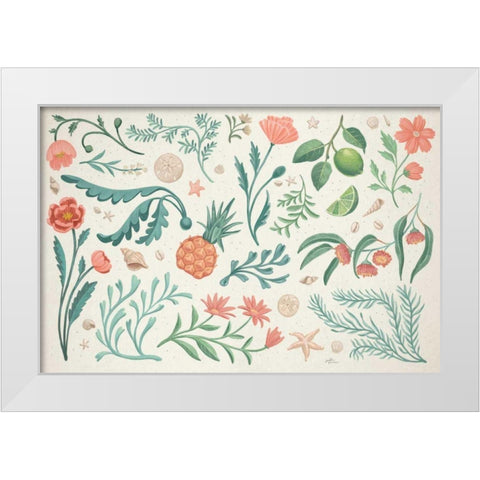 Seaside Botanical I White Modern Wood Framed Art Print by Penner, Janelle