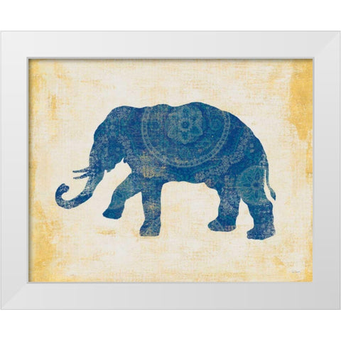 Raja Elephant II White Modern Wood Framed Art Print by Schlabach, Sue