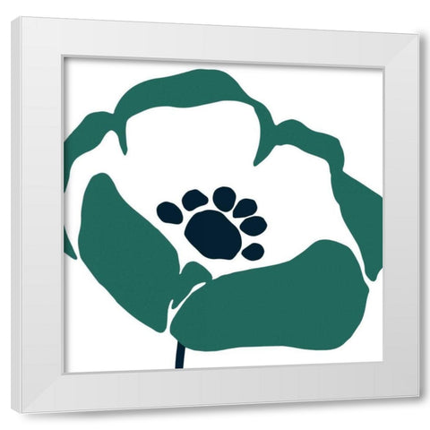 Pop Art Floral III Retro White Modern Wood Framed Art Print by Wild Apple Portfolio