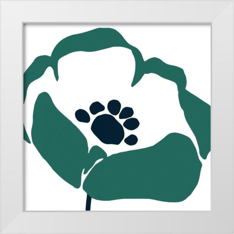 Pop Art Floral III Retro White Modern Wood Framed Art Print by Wild Apple Portfolio