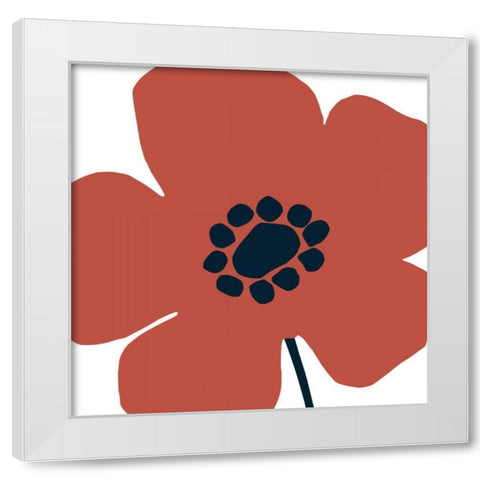 Pop Art Floral IV Retro White Modern Wood Framed Art Print by Wild Apple Portfolio