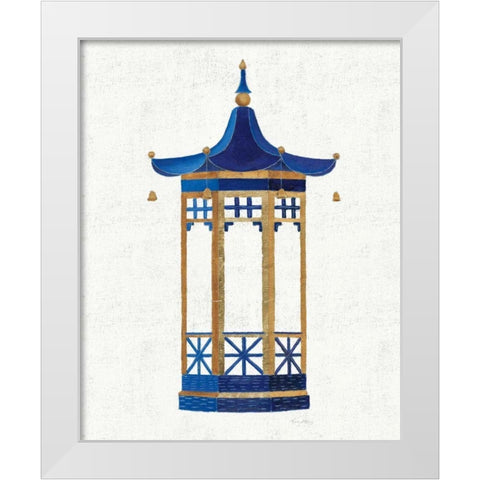 Flora Chinoiserie VII Textured White Modern Wood Framed Art Print by Adams, Emily