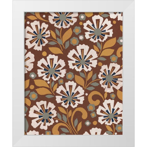Boho Floral VI White Modern Wood Framed Art Print by Wild Apple Portfolio
