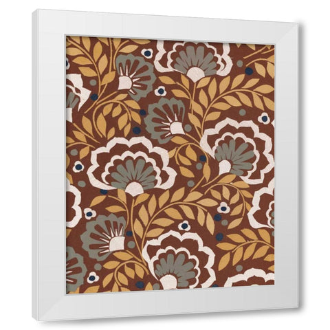 Boho Floral VII White Modern Wood Framed Art Print by Wild Apple Portfolio