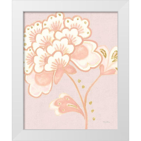 Flora Chinoiserie IV Textured Terra White Modern Wood Framed Art Print by Adams, Emily