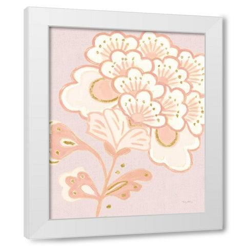 Flora Chinoiserie V Textured Terra White Modern Wood Framed Art Print by Adams, Emily