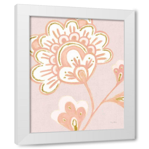 Flora Chinoiserie VI Textured Terra White Modern Wood Framed Art Print by Adams, Emily