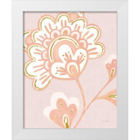 Flora Chinoiserie VI Textured Terra White Modern Wood Framed Art Print by Adams, Emily