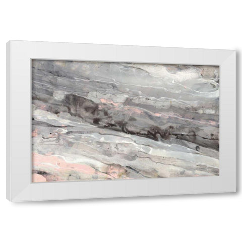 Albaster Blush White Modern Wood Framed Art Print by Hristova, Albena