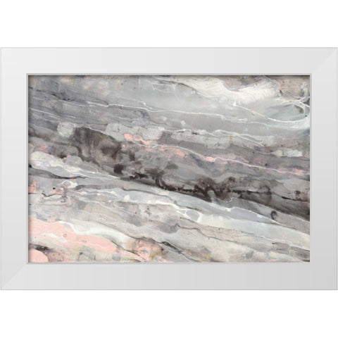 Albaster Blush White Modern Wood Framed Art Print by Hristova, Albena