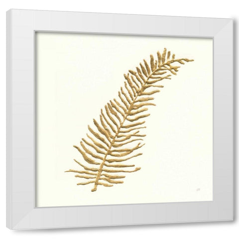 Gilded Fern I White Modern Wood Framed Art Print by Paschke, Chris
