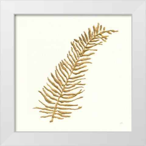 Gilded Fern I White Modern Wood Framed Art Print by Paschke, Chris
