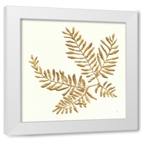 Gilded Fern II White Modern Wood Framed Art Print by Paschke, Chris