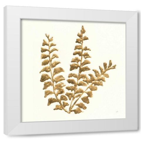 Gilded Fern III White Modern Wood Framed Art Print by Paschke, Chris
