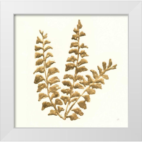 Gilded Fern III White Modern Wood Framed Art Print by Paschke, Chris
