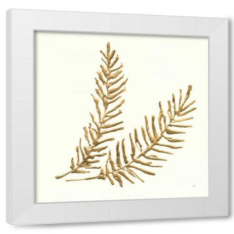 Gilded Fern IV White Modern Wood Framed Art Print by Paschke, Chris