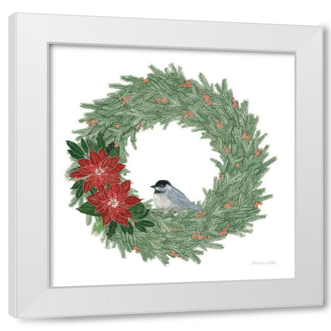 Woodland Wreath No Words II White Modern Wood Framed Art Print by Miller, Sara Zieve